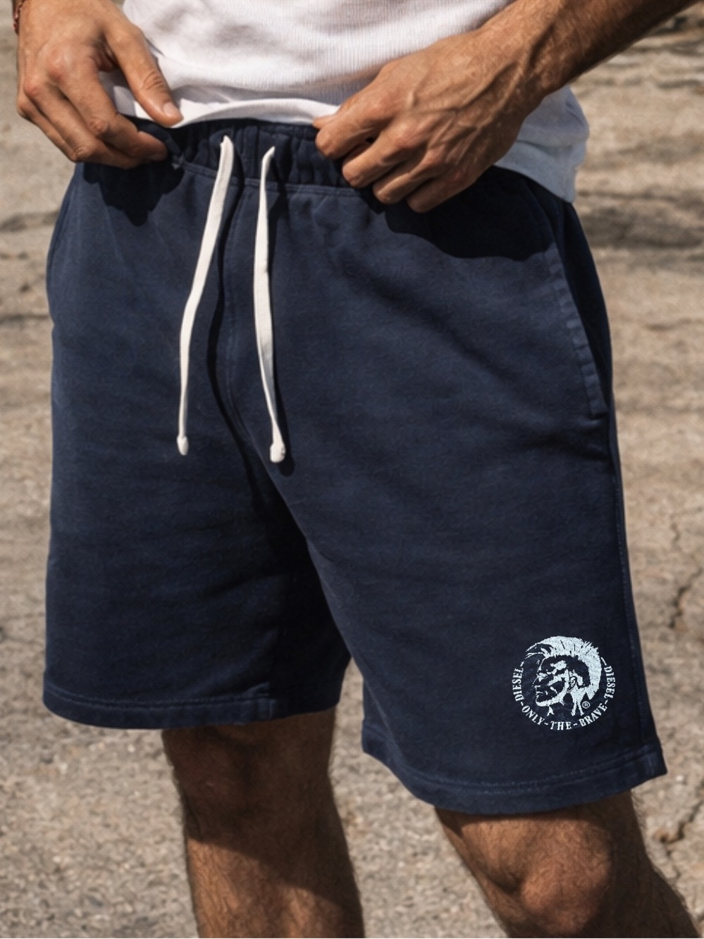 Diesel Men's Navy Athletic Drawstring Shorts